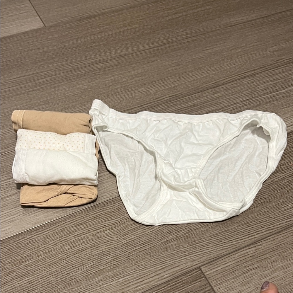 White and Tan Underwear Set